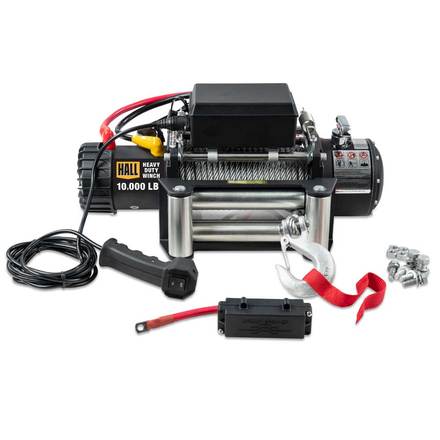 HALL 10,000 Lb Heavy Duty Winch With Wire Rope