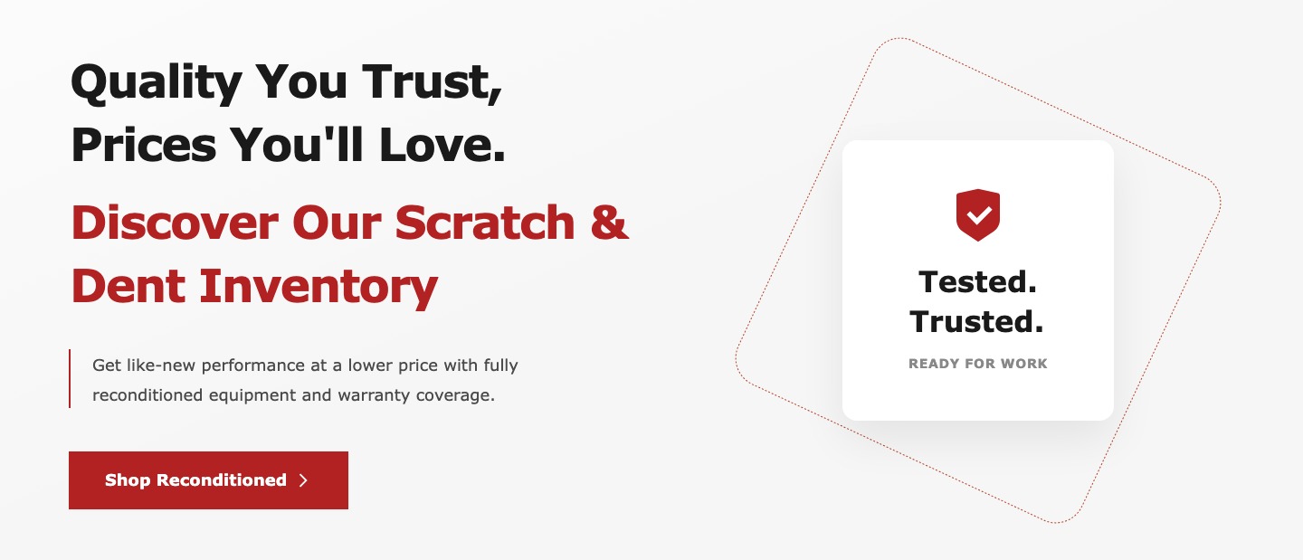Desktop banner scratch and dent