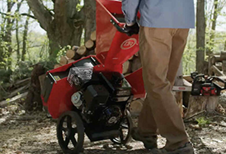 Chipper shredder chips branches and shreds brush