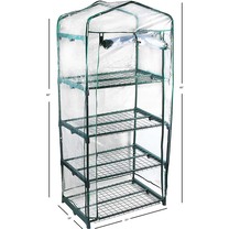 Genesis 4 Tier Portable Rolling Greenhouse with Clear Cover