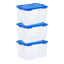 IRIS USA 74qt WEATHERPRO Plastic Storage Bins, Set of 3