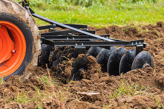 Disc harrows refresh soil and prepare an area for planting, building, or other projects.