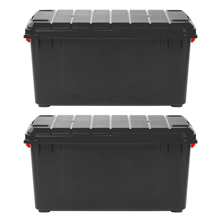 IRIS USA 82 Quart Stor-It-All Plastic Storage Tote, Set of 2, Country Home  Products
