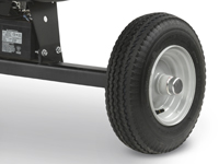 16-inch DOT approved all-terrain tires on a DR log splitter