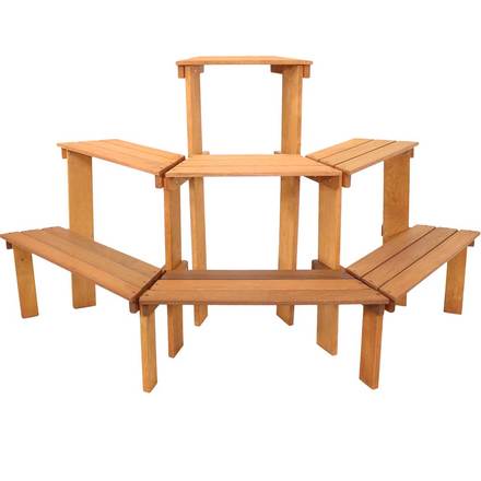 Sunnydaze 3-Tier Meranti Wood Plant Stand