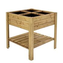 Tierra Garden Elevated Square Wooden Raised Bed