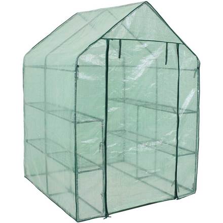 Sunnydaze Walk-In Greenhouse With 4 Shelves