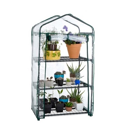 Genesis 3 Tier Portable Rolling Greenhouse with Clear Cover