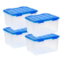 IRIS USA 44qt WEATHERPRO Plastic Storage Bins, Set of 4