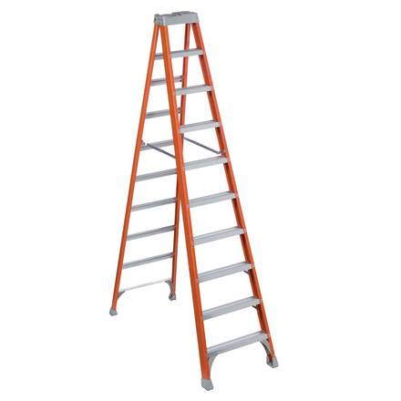 Vestil Fiberglass Step Ladder, 10 Step
