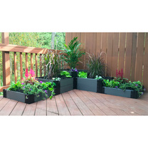 Frame It All Yosemite Falls Tri-Level Raised Garden Bed 6’ X 6’ X 16.5” Weathered Wood