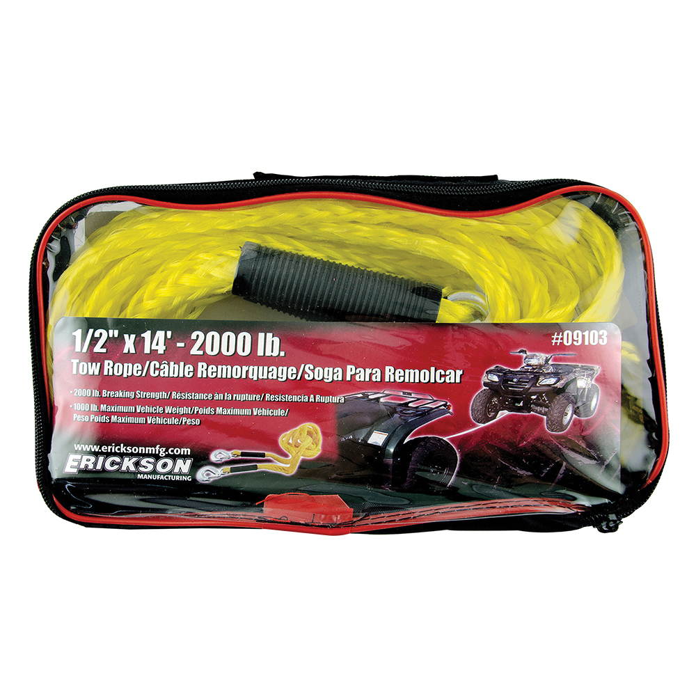 ERICKSON 1/2 in. x 14 ft. 2000 lb Tow Rope with Storage bag, DR Power  Equipment