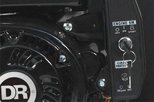 Keystart on the tow-behind DR leaf vacuum