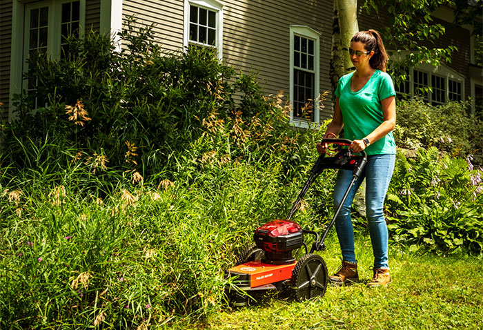 Battery best sale trimmer mower