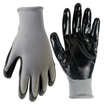 Large TruForce Nitrile Coated Work Gloves - Gray/Black