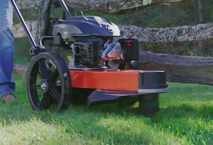 Trimmer mower with online blade