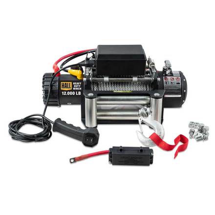 HALL 12,000 Lb Heavy Duty Winch With Wire Rope