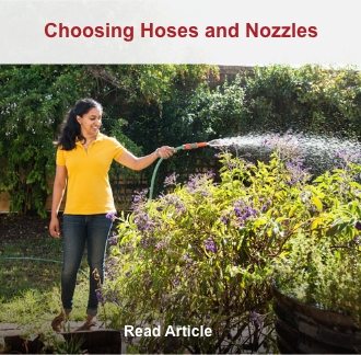 woman watering garden