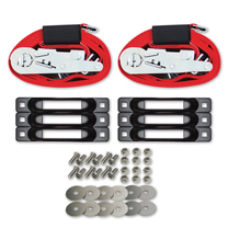 E-Track Single Truck & Trailer 6 Pack Anchor Kit with 2in. X 16' Ratchet Straps 4400 Lb