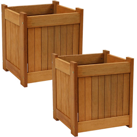 Sunnydaze Meranti Wood Outdoor Planter Box