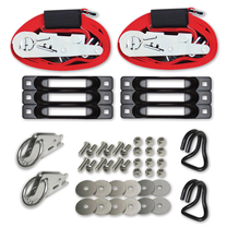 E-Track Single Truck & Trailer 6 Pack Anchor Kit with 2in. X 16' Ratchet Straps Plus Rings & Hooks 4400 Lb