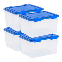 IRIS USA 46qt WEATHERPRO Plastic Storage Bins, Set of 4
