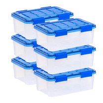 IRIS USA 16qt WEATHERPRO Plastic Storage Bins, Set of 6