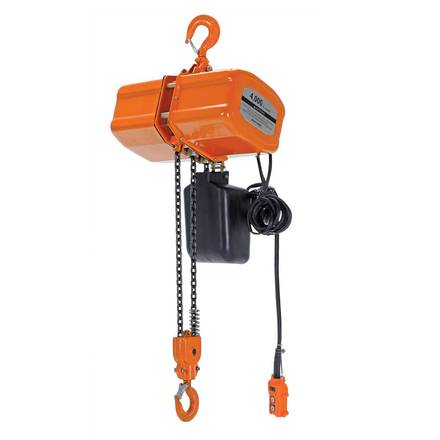 Vestil Steel Economy Chain Hoist with Chain Container 1 Phase