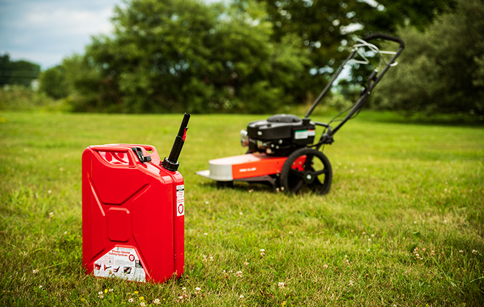 Gas can and trimmer