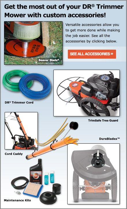 dr trimmer mower attachments