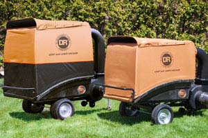 Tow-behind DR leaf vacuum converts to a utility cart