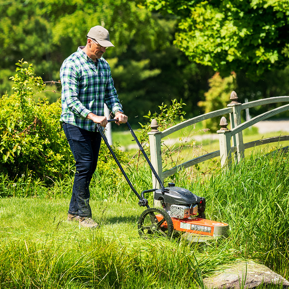 Dr trimmer mower online string replacement