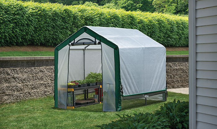 a portable greenhouse.