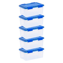 IRIS USA 19qt WEATHERPRO Plastic Storage Bins, Set of 5