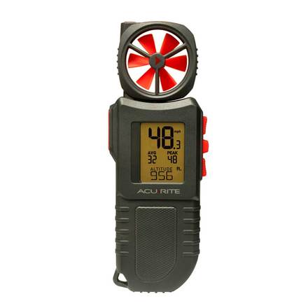 AcuRite Portable Anemometer with Extendable Arm, Inspection Light and Backlit Display
