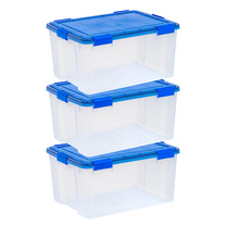 IRIS USA 62qt WEATHERPRO Plastic Storage Bins, Set of 3