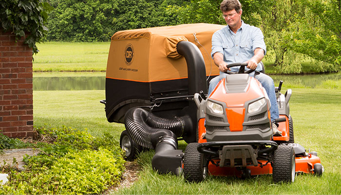 Lawn mower and store leaf vacuum