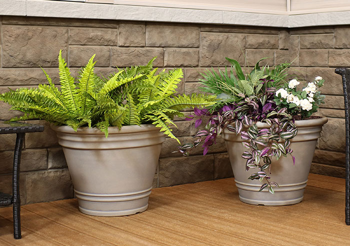 Decorative planters in use