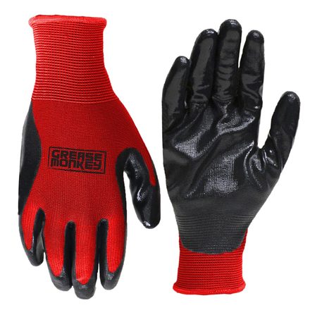 Grease Monkey Nitrile Coated Gloves, 10-Pack