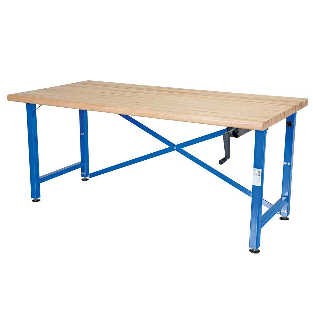Vestil Steel/Wood Manual Adjustable Ergonomic Work Bench
