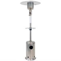 Sunnydaze Outdoor Patio Heater With Shelf, Wheels, And Cover Stainless Steel 7-Foot