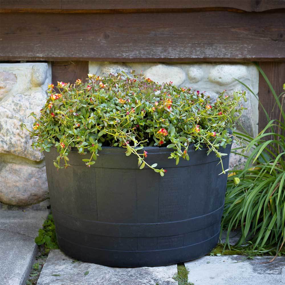 RTS Planter Barrel 24in. Black