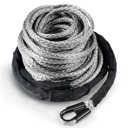 3/8 Synthetic Winch Rope - 20,000 lb. Breaking Strength - Replacement Winch Rope for 6,000 - 12,000 lb. Winches (Winch Rope Color: Blue, Winch Rope Le