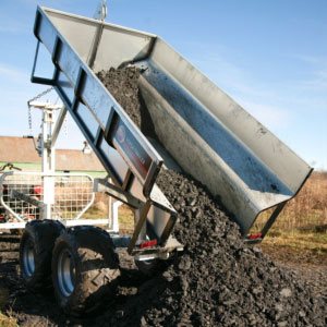 Winch-assisted dumping on a DR ATV dump trailer