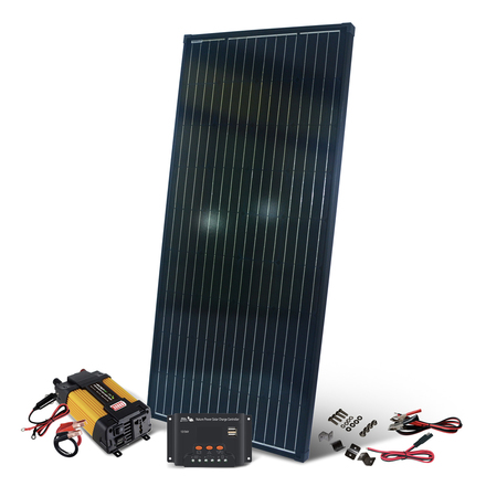 Nature Power 200-Watt 12-Volt Monocrystalline Complete Solar Panel Kit with 12-Volt Charge Controller and 400-Watt Inverter