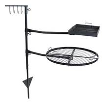 Sunnydaze Steel Dual Fire Pit Campfire Cooking Grill System